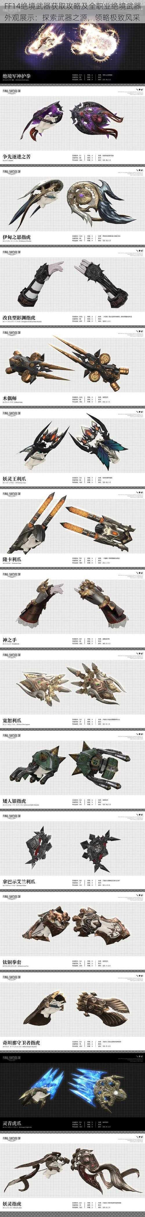 FF14绝境武器获取攻略及全职业绝境武器外观展示：探索武器之源，领略极致风采